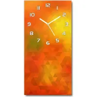 Tulup Wanduhr aus Glas – 30x60 cm - Glasbild - Glasuhr - Gehärtetes Glas -Abstraktion Dreiecke