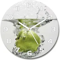 Tulup Wanduhr aus Glas 30fi Glasbild Glasuhr Gehärtetes Glas - weisse-zeiger - Apple under water