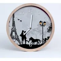 Tulup Holzuhr 20fi cm wanduhr - Love Paris