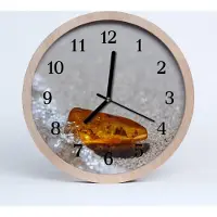 Tulup Holzuhr 30fi cm wanduhr - Bernstein Strand