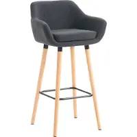 DELUKE Barhocker mit Lehne Dunkelgrau VILO - Stoffbezug, 99x55x46cm | Barhocker mit Lehne Tresenhocker Barstuhl Küchenhocker Thekenhocker hoher Stuhl