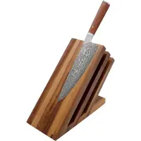 Zayiko hochwertiger magnetischer Messerblock Messerbrett Fächer Nussbaum für bis zu 6 Messer