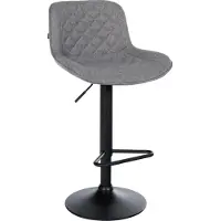 CLP Barhocker höhenverstellbar, Barstuhl Kasson drehbar mit Rückenlehne, modern dunkelgrau Material Stoff