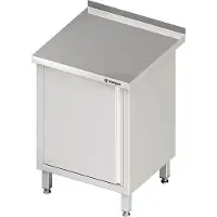 Stalgast Arbeitsschrank mit Flügeltür, 450x700x850 mm, mit Aufkantung, verschweißt