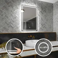 Alasta Badspiegel mit LED Beleuchtung und Touch-Schalter - Atlanta - 70 cm, 80 cm