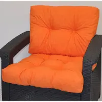 Rattani Kissen / Polster für PE - Rattanmöbel , Set Sitz + Rücken , Colore arancione (orange)