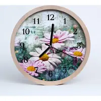 Tulup Holzuhr 30fi cm wanduhr - Blumen