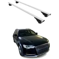 Omtec Dachträger Querträger für Audi A6 C7 Allroad 2012-2018 Metall Silber 2x