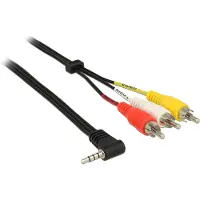 DeLOCK 84724, 3.5mm, Männlich, 3 x RCA, Männlich, 1,5 m, Schwarz