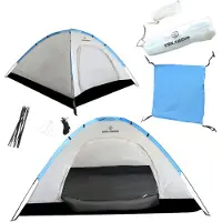 Kirkjubøur "Vindr" 2 Personen-Camping-Zelt, wasserdicht, UV-Schutz 50+, leicht & stabil, inkl. Zubehör & Tragetasche, schnell aufbaubar weiß | KJ-112