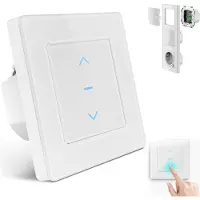 OKWISH Wandschalter, WiFi Smart Curtain Switch, Tuya kompatibel, Intelligente Steuerung für Zuhause, Fernbedienung & Sprachsteuerung, Einfacher Ein-/Aus-Schalter, Weiß