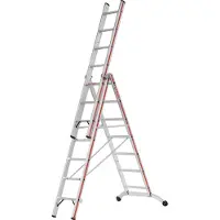Hymer Stufenmehrzweckleiter mit Wandlaufrollen 3x7 Sprossen/Stufen