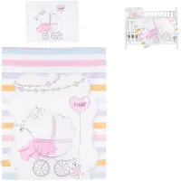 Chipolino 5-teiliges Bettwsche Set, Decke 95 x 125 cm Kissen 35 x 45 cm rosa Sterne