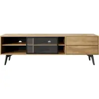 Bettso Lowboard Stilvoller RTV-Schrank SWIFT mit Schiebetür aus Glas