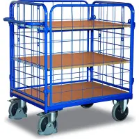 Cordes Paket-Vierwandwagen mit 3 Böden Typ XL + EasySTOP