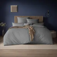 Estella Mako-Satin Uni Bettwäsche Valetta 200x220 cm + 2x 80x80 cm platin