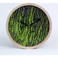 Tulup Holzuhr 20fi cm wanduhr - schwarze Spitzen - Baumrinde