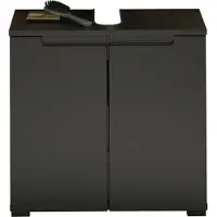 Bega Waschbeckenunterschrank SPICE, Schwarz matt, mit 2 Türen und Siphonausschnitt