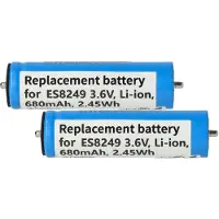 VHBW 2x Akku kompatibel mit Panasonic ES-LV5C, ES-LV56, ES-LV60, ESLV61, ES-LV52, ES-LT8N, ES-LV50, ES-LV54, ES-LT7N Rasierer (680 mAh, 3,6 V, Li-Ion)