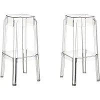 TPFLiving 2er Set Barhocker Faxi Transparent