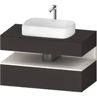 Duravit Collection One Konsolenwaschtischunterbau, 1 Auszug, 1 Schubkasten, Ausschnitt mittig, 1000x550x600mm, Nische Weiß Supermatt, QA4731084800010, Farbe: Graphit Supermatt/mit Nischenbeleuchtung