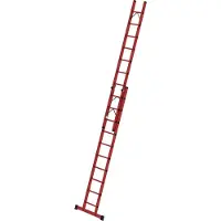 Proregal Sprossen-Schiebeleiter 2-teilig GFK mit Standard-Traverse 2x10 Sprossen