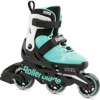 Rollerblade MICROBLADE 3WD, Kinder, Unisex, Schwarz, Cyan, Einfarbig, Hoher Stiefel, 8 cm