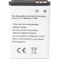 AccuCell Akku passend für Simvalley SX-330, PX-3315-675, Li-Ion, 3,7V, 1000mAh, 3,7Wh
