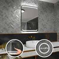 Alasta Badspiegel mit LED Beleuchtung und Touch-Schalter - Milan - 50 cm, 60 cm