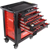 YATO YT-55290, Stahl, Rot, 7 Schublade(n), Kugellager-Teleskopschienen, 25 kg, 35 kg