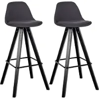 CLP 2er Set Barhocker modern Corbin Square | Farbe dunkelgrau Gestell Farbe schwarz