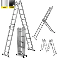 Craftfull Mehrzweckleiter CF-104A | 6in1 Leiter - Gelenkleiter aus Aluminium - Anti-Rutsch Klapp- & Stehleiter - Multifunktionsleiter (4x5 Sprossen)