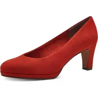 Marco Tozzi Damen Pumps Trichterabsatz samtige Haptik runde Form 2-22450-42, Größe:39 EU, Farbe:Orange