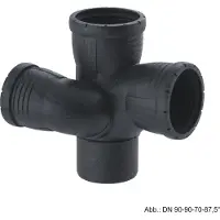 Geberit Silent-Pro Schachtbogenabzweig 87,5 Grad rechts d 110mm, d1 75mm, d2 110mm 393563141