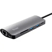 Trust USB-Hub – USB-Splitter – USB-Verteiler – USB-Anschlusserweiterung – Grau