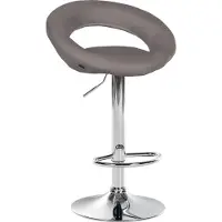 CLP Barhocker Olinda Stoff chrom - grau