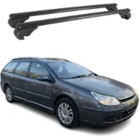 Omac Dachträger Grundtäger für Citroen C5 Kombi 2001-2008 75kg Alu Schwarz 2 tlg
