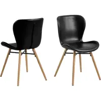 Ebuy24 (2er Set) Bali Esszimmerstuhl schwarz.