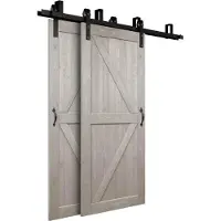 HOME DELUXE - Doppelholzschiebetür SOLIA - Kiefernholz - 205 x 90 cm, inkl. Gleitschiene und Rollen I Holztür Wohnungstür Innentür