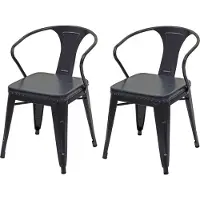 Mendler 2er-Set Esszimmerstuhl HWC-H10d, Stuhl Küchenstuhl Chesterfield Metall Kunstleder Industrial Gastron