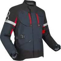 Bering Halifax 17353 wasserdichte Motorrad Textiljacke, schwarz/anthrazit/rot, L