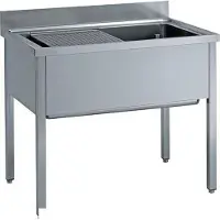 Kbs Topfspüle 1600x700x850 mm mit Aufkantung 1 Becken ohne Grundboden