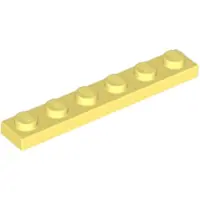 LEGO 1x6 Platte 3666 - 50 Stück Helles Hellgelb