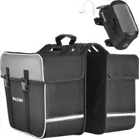 TecTake Set Fahrradtasche Georg und Fahrradrahmentasche große Fahrradtasche mit 2 Fächern wasserabweisend und robust