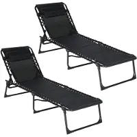 Brixy Infinity Goods Liegestühle (2er-Set) – Zusammenklappbar – Inklusive Kopfkissen – Sonnenliegen – Lieg