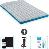 Intex Campingmatte – 2 Personen – 127 x 193 x 24 cm – Blau – im Lieferumfang enthalten Spannbettuch - Pumpe en Reperaturset