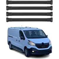 Omac Dachträger Grundtäger für Renault Trafic 2014-2025 75kg Aluminium Schwarz 4 tlg