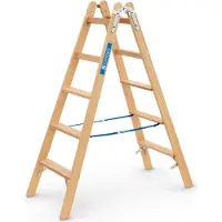 Zarges Holz Stehleiter Crestastep B, beidseitig begehbar 2x5 Stufen