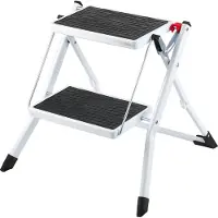 Vevor Haushaltsleiter 500x480x450mm Trittleiter faltbar aus Stahl Stehleiter 2 Stufe Stufenleiter 150kg Tragfähigkeit Klapptritt Doppelstufenleiter 445mm hoch Küchenleiter Rutschfest Tritthocker