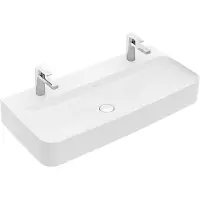 Villeroy & Boch Villeroy&Boch Waschtisch Finion 1000x470mm 2-1L Arm HL o ÜL Eckig US geschl Stone White C+, 41681LRW